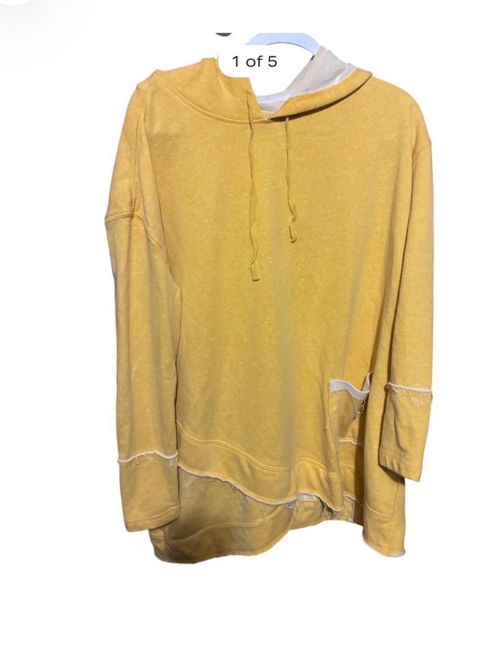 Evy’s Tree Yellow Hoodie with White Trim Yellow Hooded Women's Sweatshirt